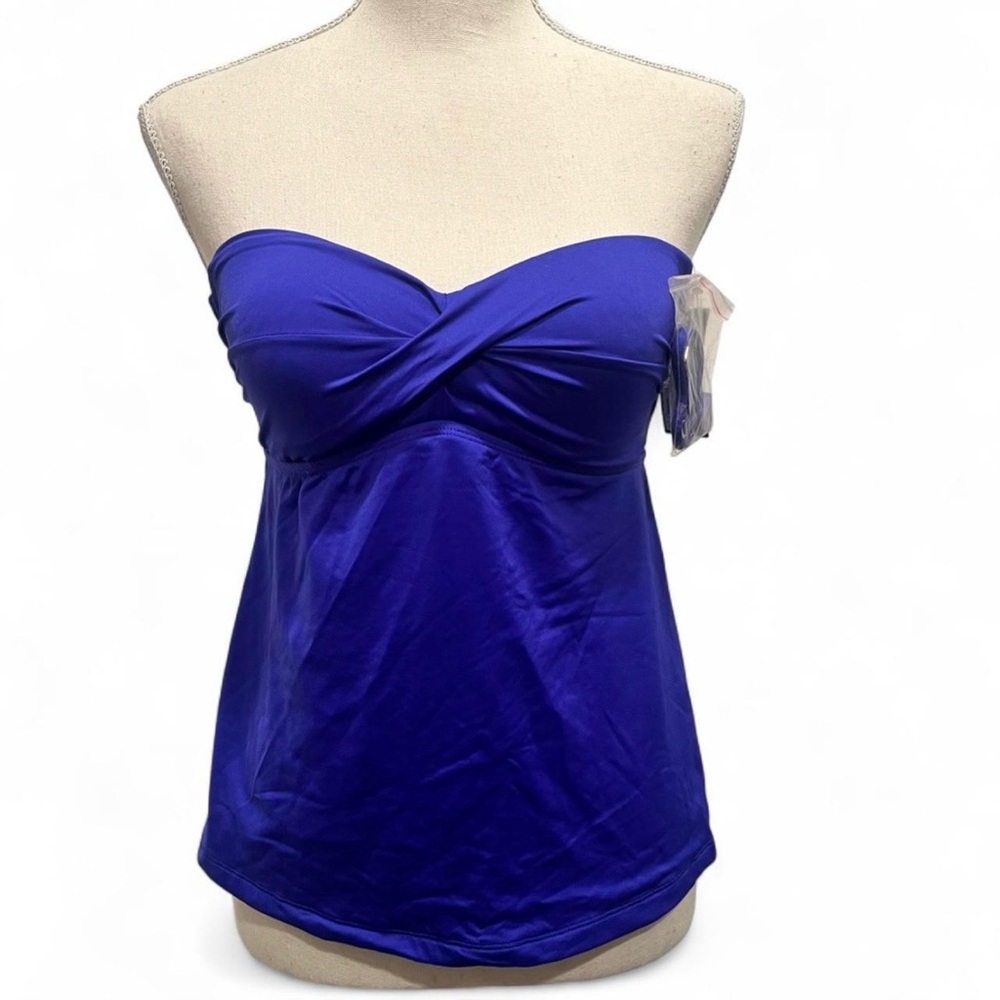 Brand New Mossimo Royal Blue Strapless Swim Suit Top Tankini Size S NWT